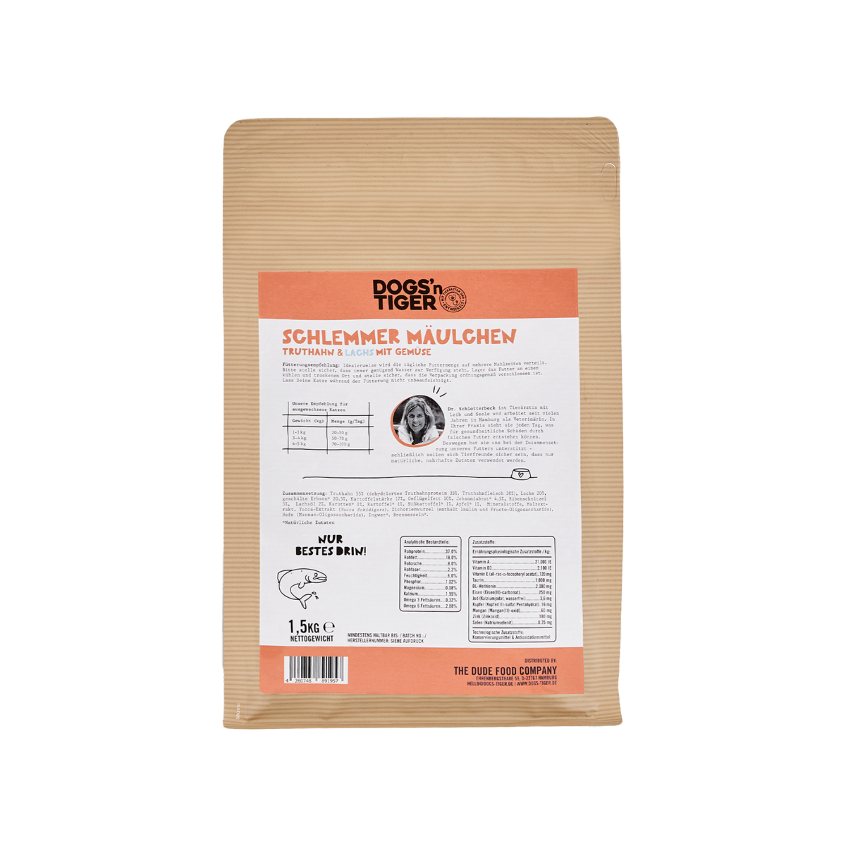 Dogs’n Tiger Adult Premium cat food, dry food, grain-free, sweet tooth, turkey & salmon