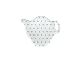 Porte sachet de thé en porcelaine Pois bleu pastel Isabelle Rose