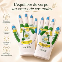 Softening Reflexology SPA Gloves - Hand Care with Jojoba and Olive Oil Gel, Vitamin E and Lavender - Moisturizes and Restores Softness and Suppleness to your Hands