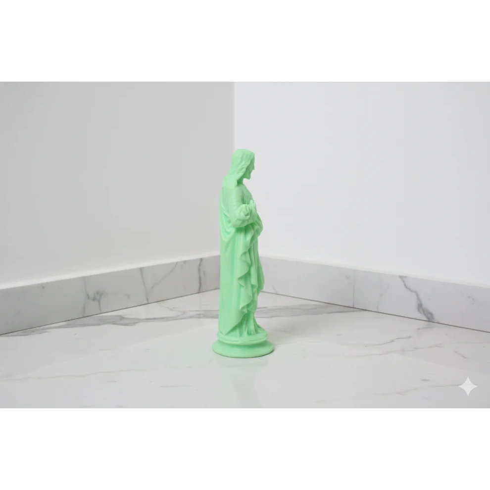 Statue du Sacré-Cœur – Finition verte phosphorescente