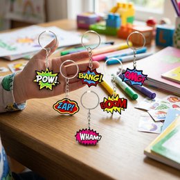 Comic Style Keychain Superhero Key Ring