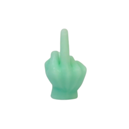 Candle -Middle -vinger - Wax - Mint - 310Gram - 10x9x17cm