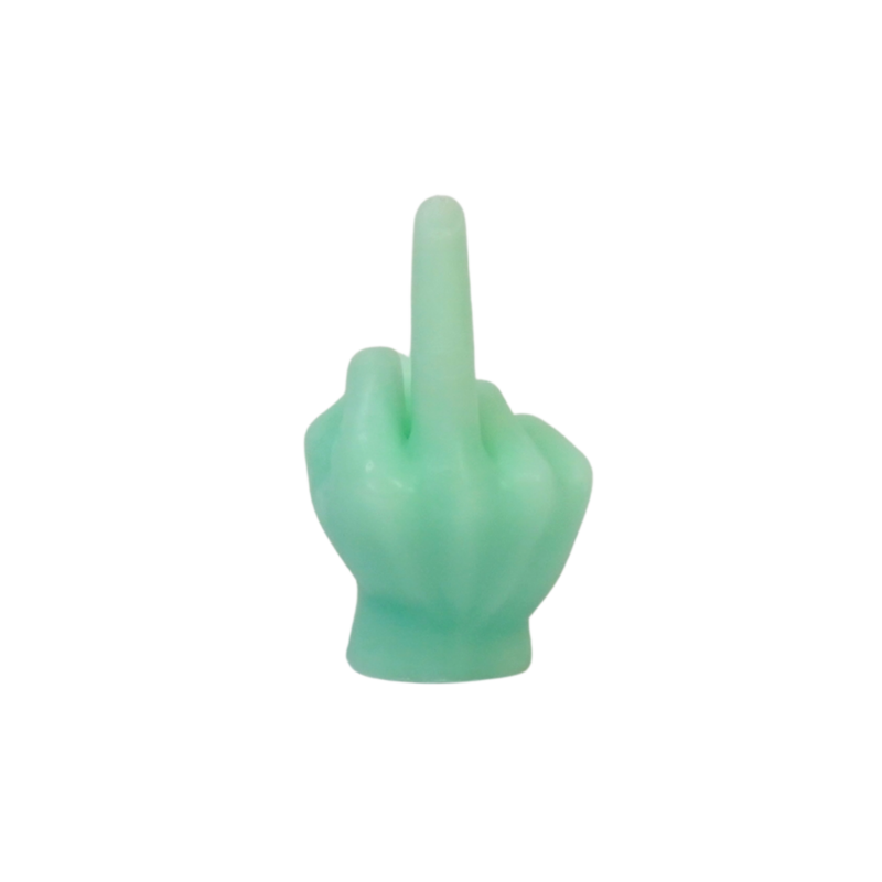 Candle -Middle -vinger - Wax - Mint - 310Gram - 10x9x17cm