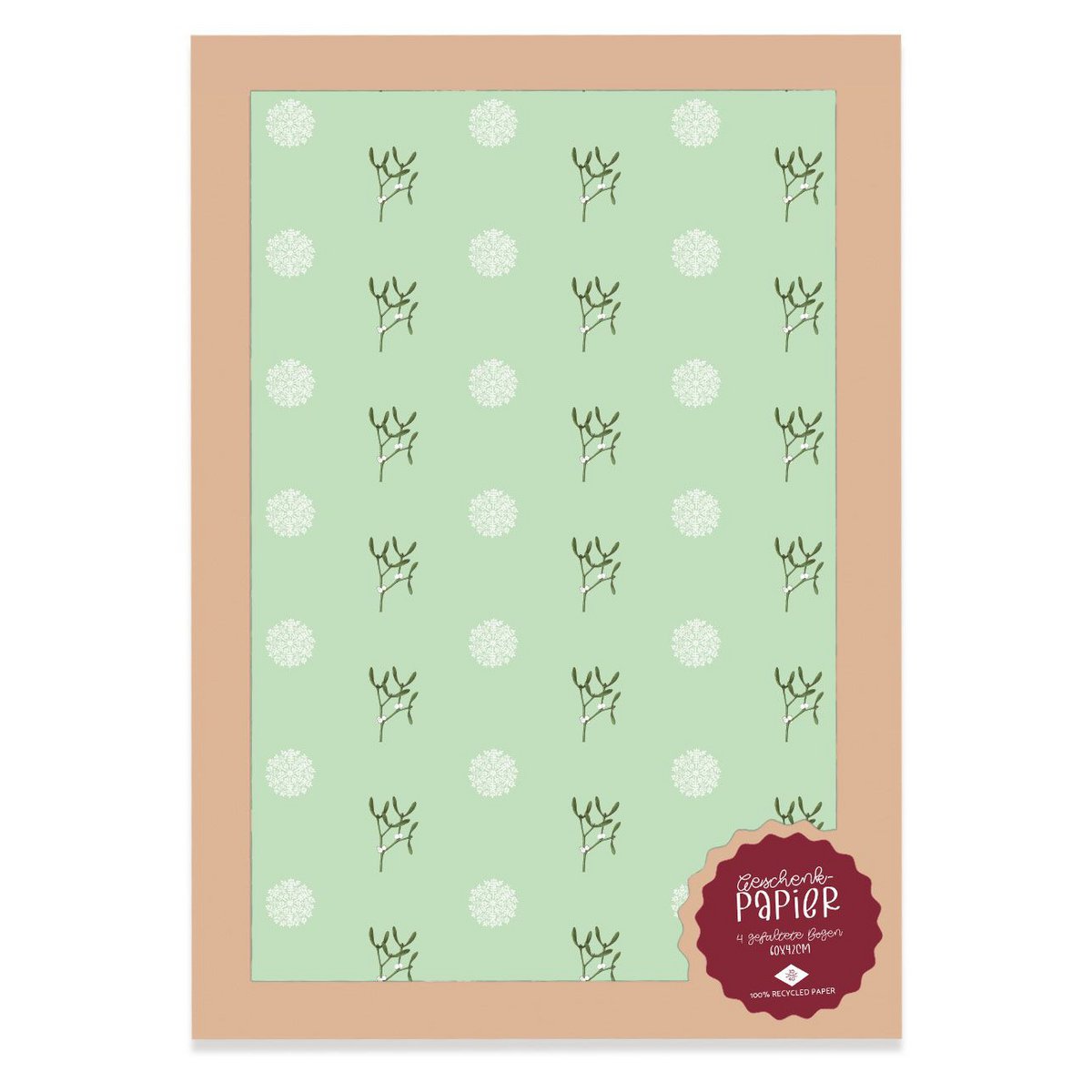 Geschenkpapier Winter grün