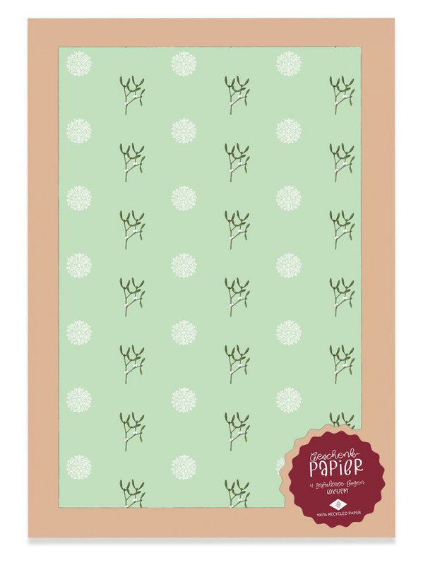 Geschenkpapier Winter grün