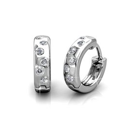 Boucles d'oreilles Joy - Argenté et Cristal