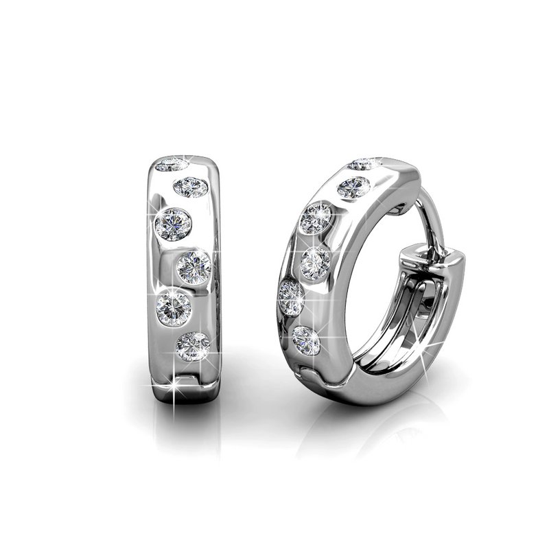 Boucles d'oreilles Joy - Argenté et Cristal