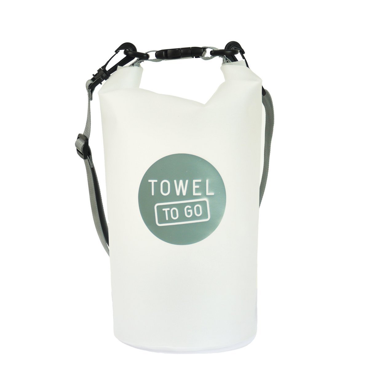 SERVIETTE TO GO Roll N Go Sac Sec 5L | Sac de Surf Transparent imperméable pour Piscine de Plage | Gris
