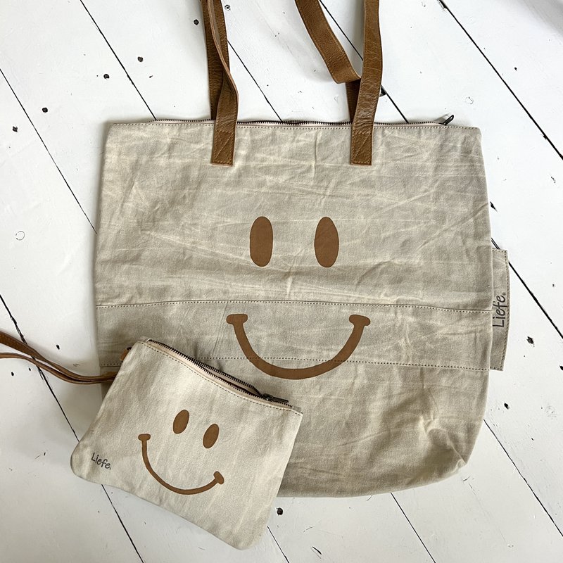 Clutch Happy Face cinnamon (vintage light canvas) NEW
