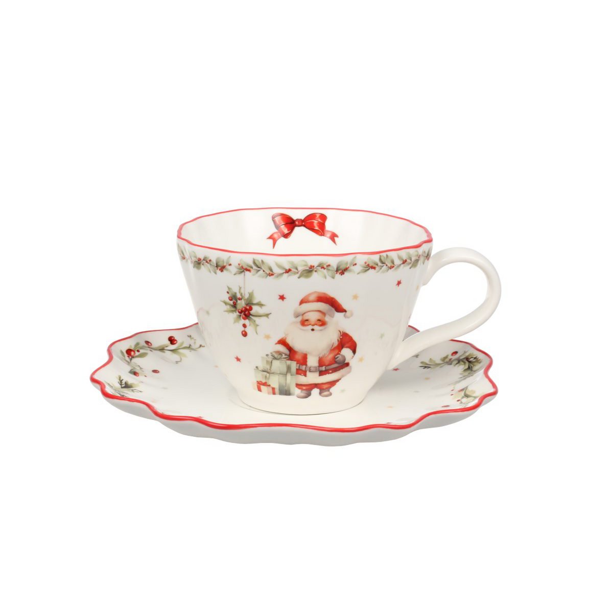 Vintage Christmas Cup & Saucer 200 ml de Isabelle Rose