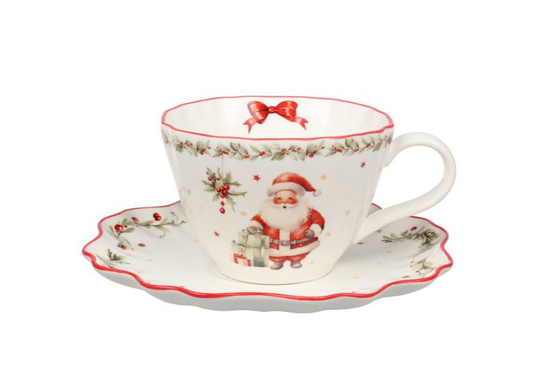 Vintage Christmas Cup & Saucer 200 ml de Isabelle Rose