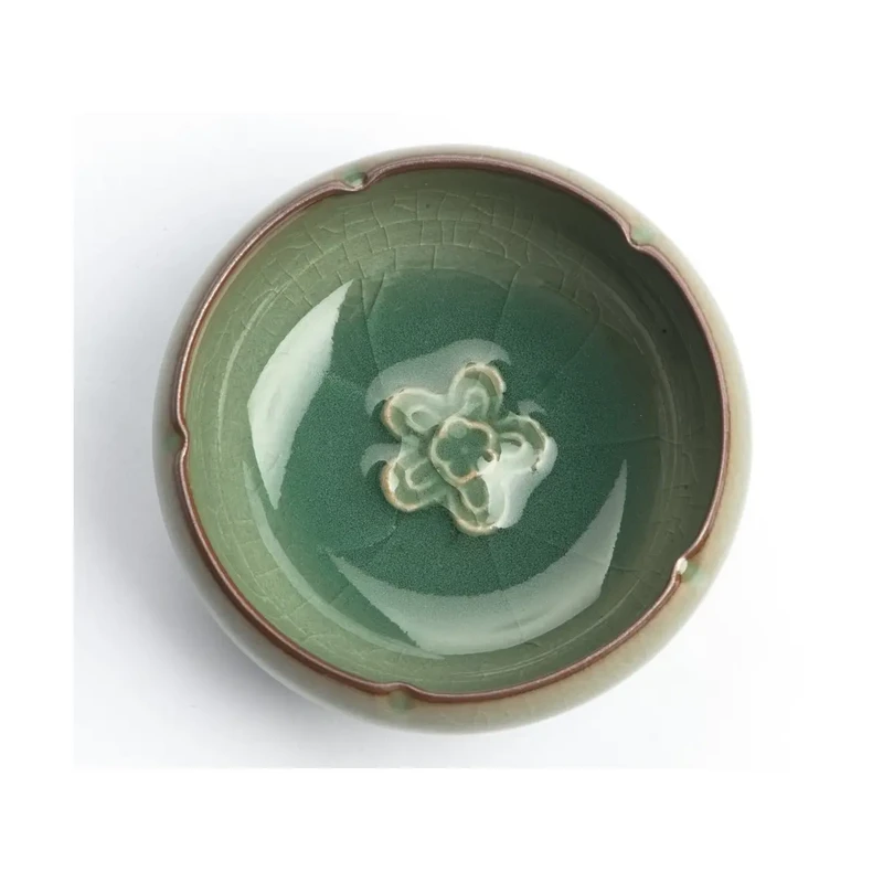 Asiatisk teskål "Charms", celadon med knitrende struktur