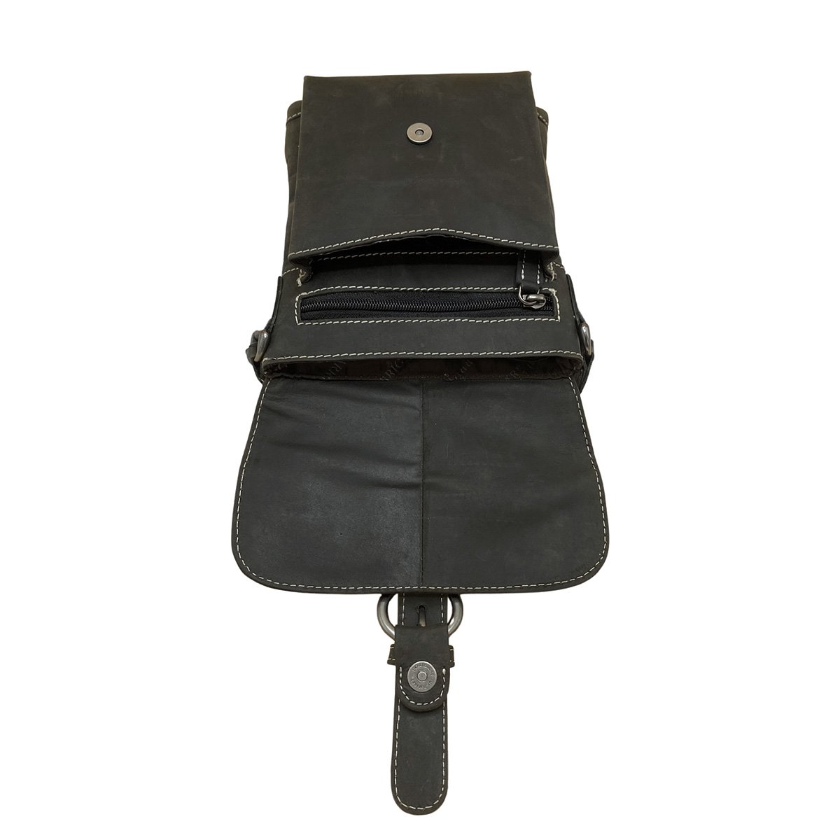 Læder skuldertaske Crossbody taske lavet i 3 farver buffalo læder - Kompakt taske ægte læder