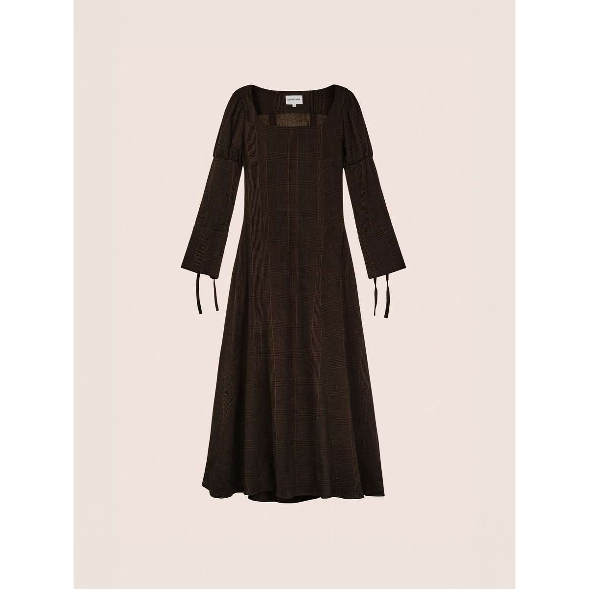 Rush Brown Plaid Maxi Dress