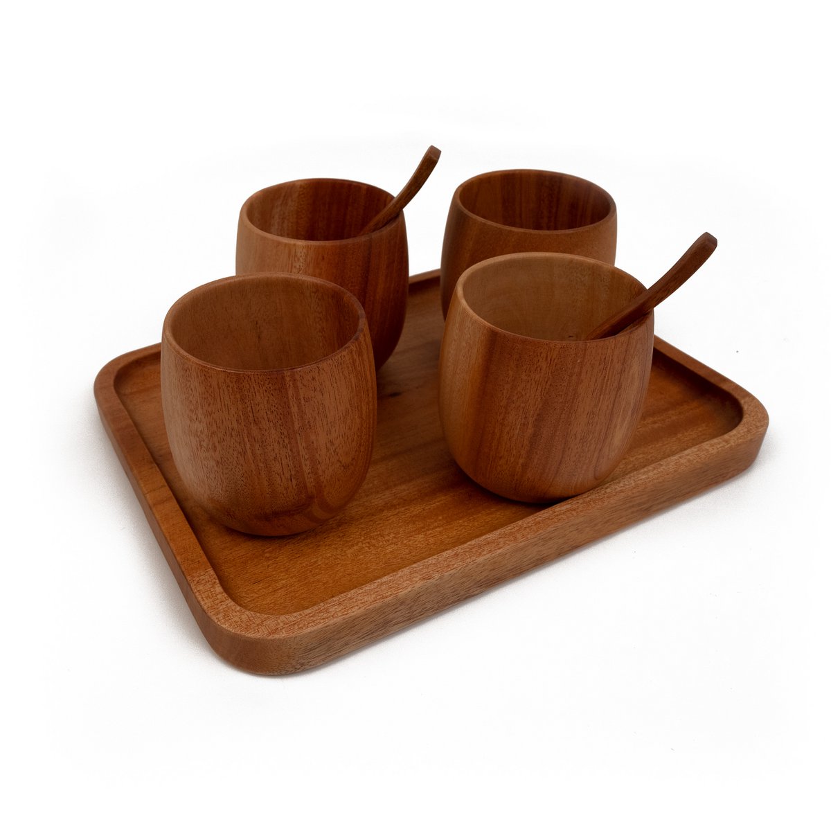 Handmade Tableware - Appetizer Serving Tray 26x20 cm - Eco-friendly - Khaya Wood