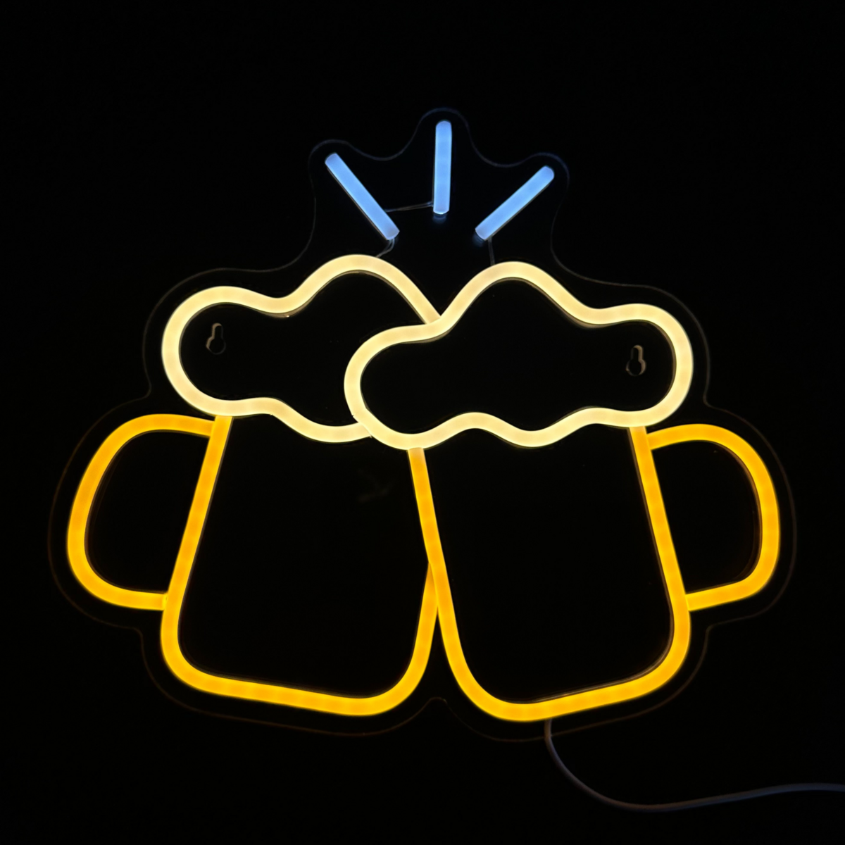 Neon Lamp - Beer Glasses Cheers - Incl. Hanging hooks - Neon Sign - 30 x 35 cm