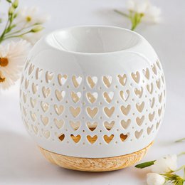Burnt Ceramy Heart Parfume - Lakeret keramisk stearinlys - Diffusion Duftende voks, essentielle olier - Gaveideeindretning