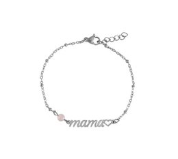 Mama & Rose Quartz Bracelet - Silver
