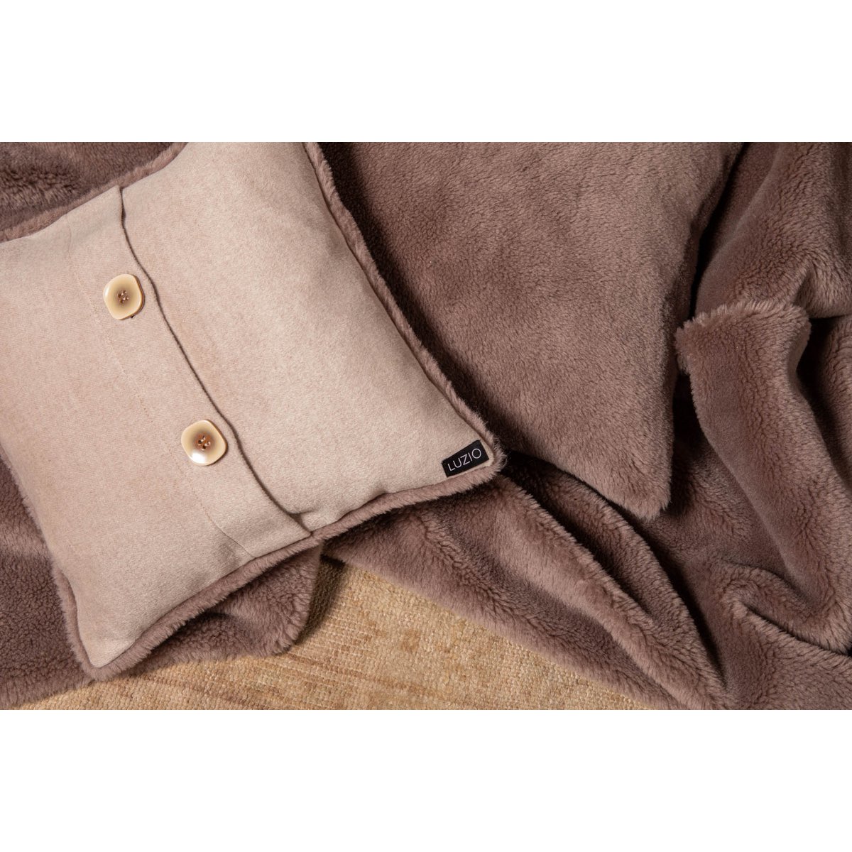 Plaid Świadoma Wełna Taupe