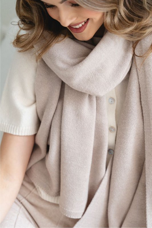 VERO kasjmier sjaal - beige
