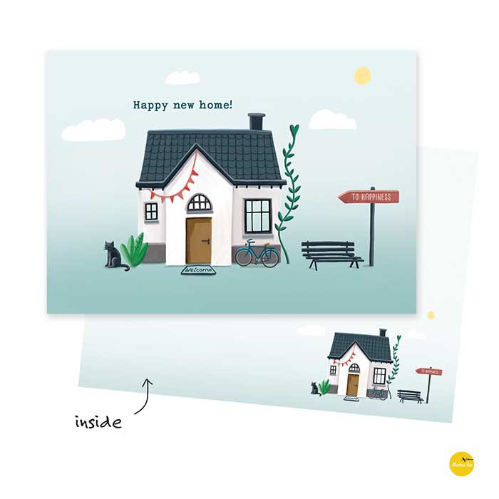 Tarjeta de felicitación feliz nuevo hogar