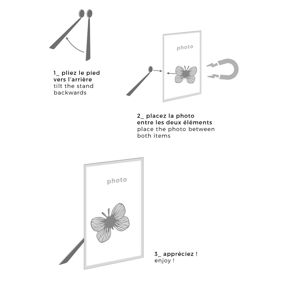 Magnetischer Metallfotohalter - Schmetterling