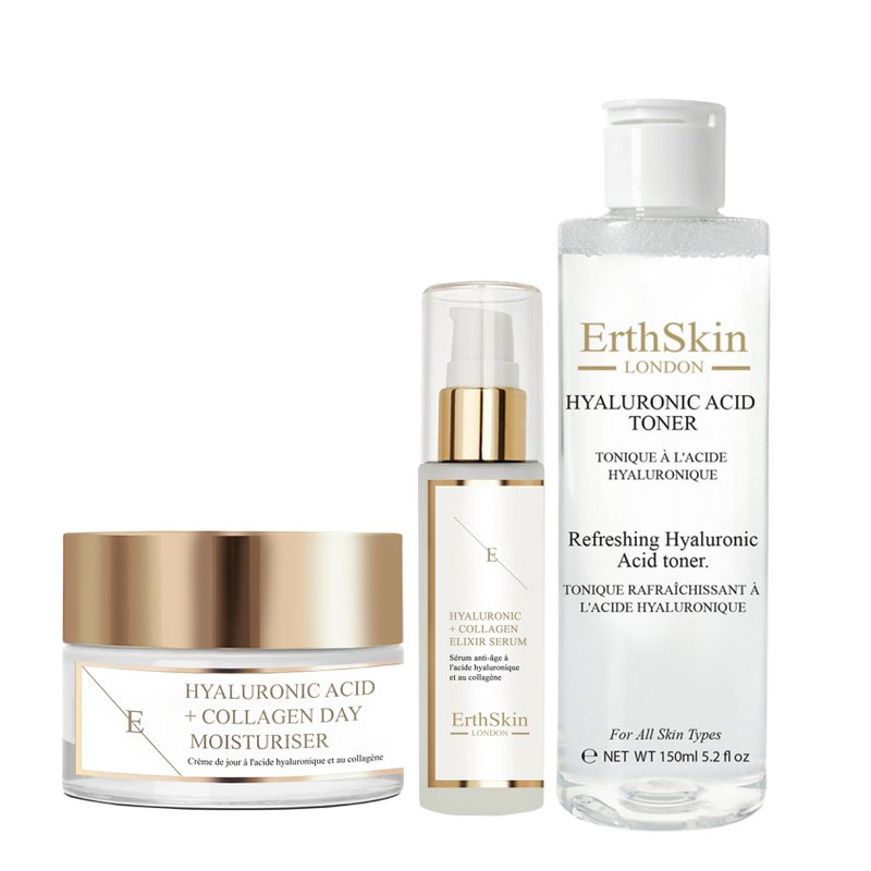 Refreshing Hyaluronic Acid Toner 150ml + Hyaluronic acid & Collagen Serum - 60ml + Hyaluronic acid & Collagen Day Cream