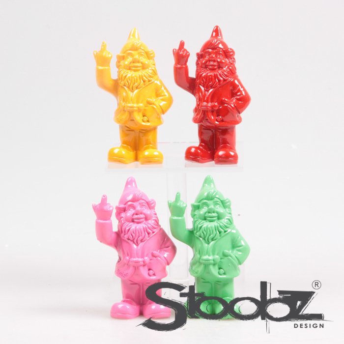 Stoobz Design Gnome F*ck You 10cm Set 4 pieces | Cheerful color mix