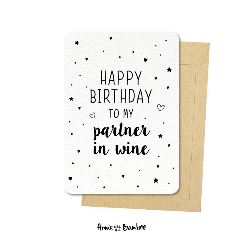 Carte postale - Joyeux anniversaire à mon partenaire dans le vin