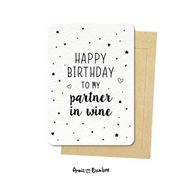 Carte postale - Joyeux anniversaire à mon partenaire dans le vin
