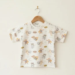 T-shirt per bambini con stampa di animali supereroi