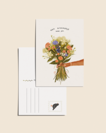 “A flower for you” – A6 Illustrated Card | 350gsm Tintoretto Gesso