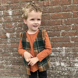 Gilet | Teddy check vert foncé