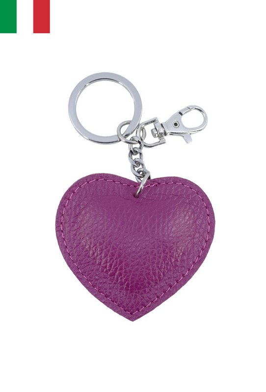 Llavero de piel de vacuno en forma de corazón Made in Italy ITPCL
