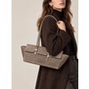 Women's Suede East-West Tote Bag with Double Buckle Detail, Made in Italy, art. 112794