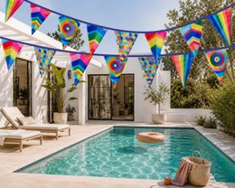 Puk Art® | Stoffen Slinger | Regenboog | Dubbelzijdig • 12 meter