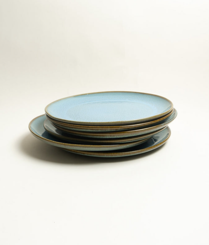 Evora dinner plate blue x 6