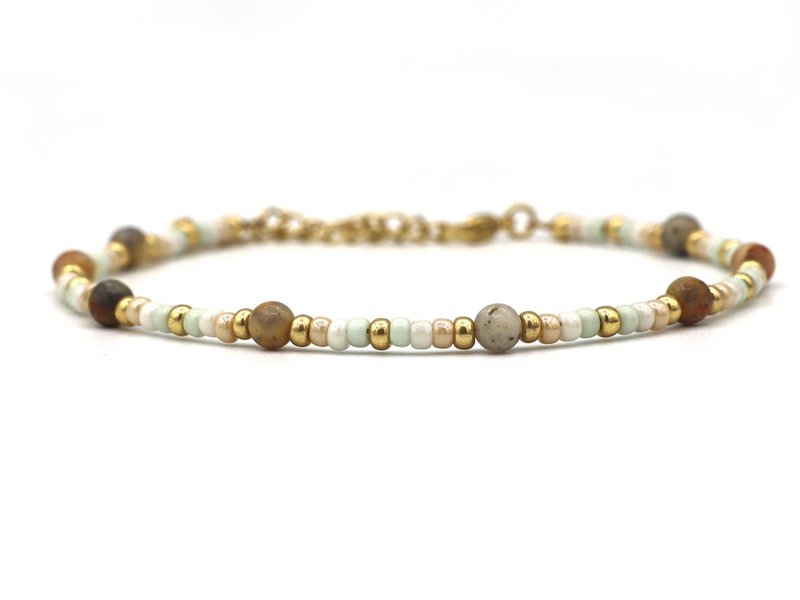 Enkelbandje crazy lace agaat, zilver of goud rvs
