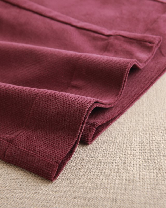 Pantalon long en velours côtelé pour fille couleur aubergine P80-11604175