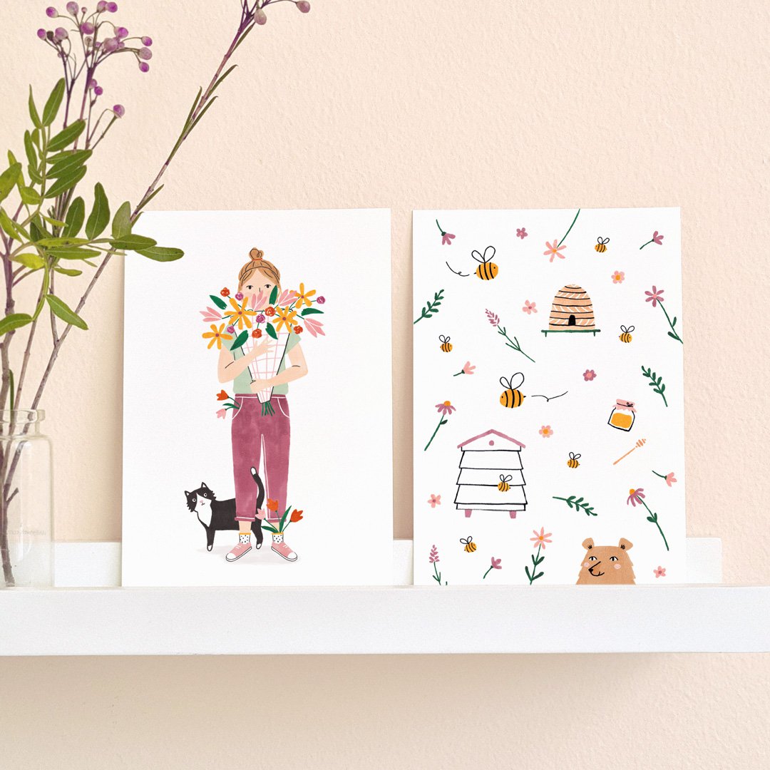 Postcard | Flower girl