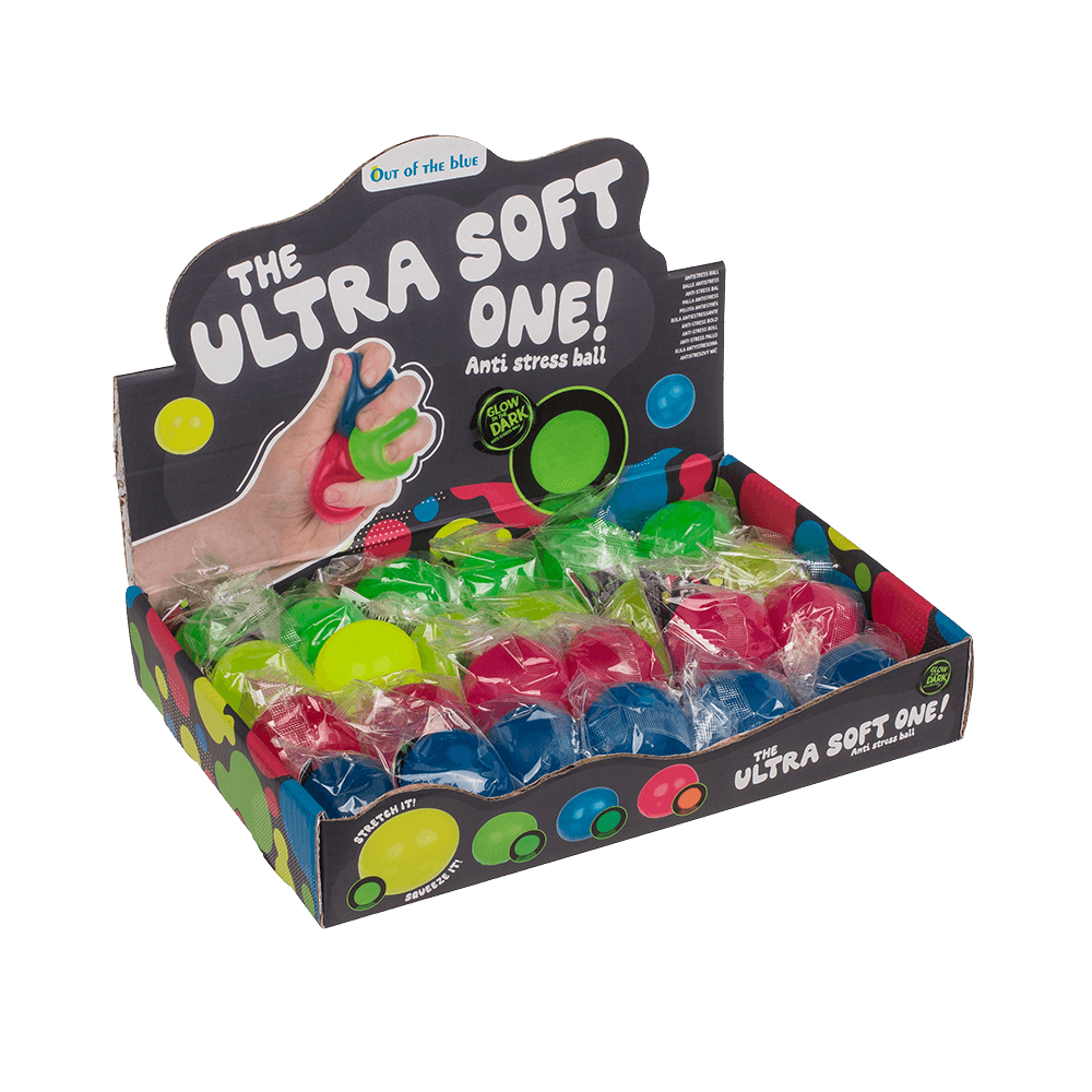 Palla antistress ultra morbida, si illumina al buio,