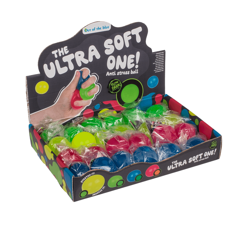 Palla antistress ultra morbida, si illumina al buio,