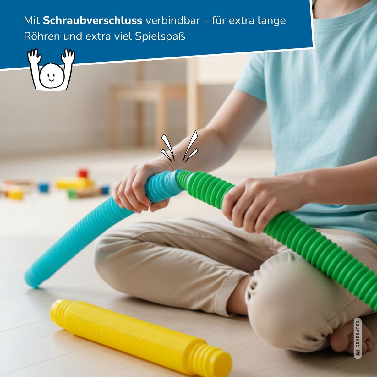 Flexi Tubes, set van 3 stretchtubes, Ø 4,5 cm