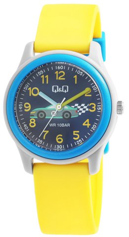 Q&Q kinderhorloge met siliconen band, "raceauto" 10 bar