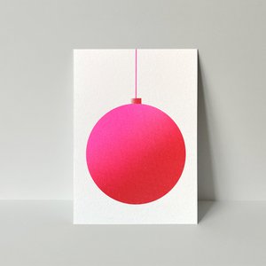 Riso-ansichtkaart, kerstkaart, Gradient Christmas No.1, risografie, DIN A6