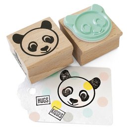 Panda hoved træ gummistempel