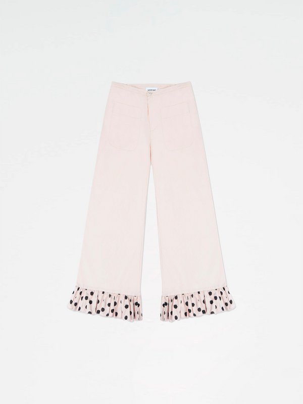 Noctis Beige Polka Dot Print Pants