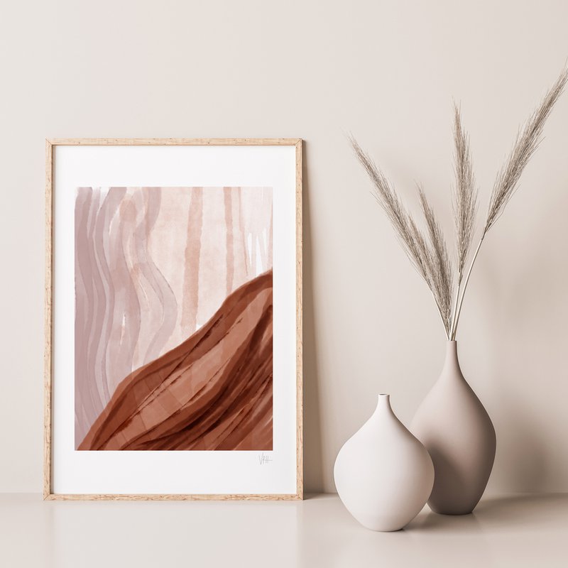 Warm Tone Layered Watercolour Art Print
