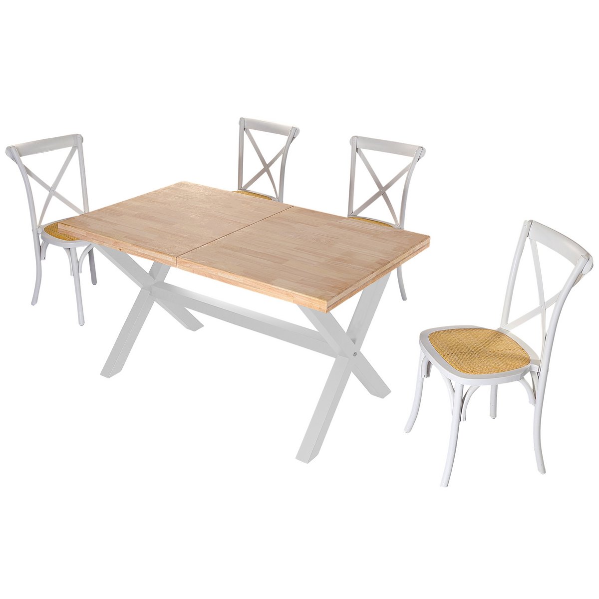 X-LOFT AUSZIEHBARER ESSTISCH 140 - 180 - 220 x 90 CM NORDISCHE EICHE / WEISS. OK1374 (8472)