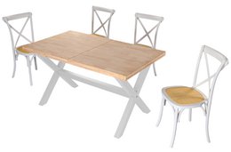 TAVOLO DA PRANZO ALLUNGABILE X-LOFT 140 - 180 - 220 x 90 CM ROVERE NORDISH / BIANCO. OK1374 (8472)